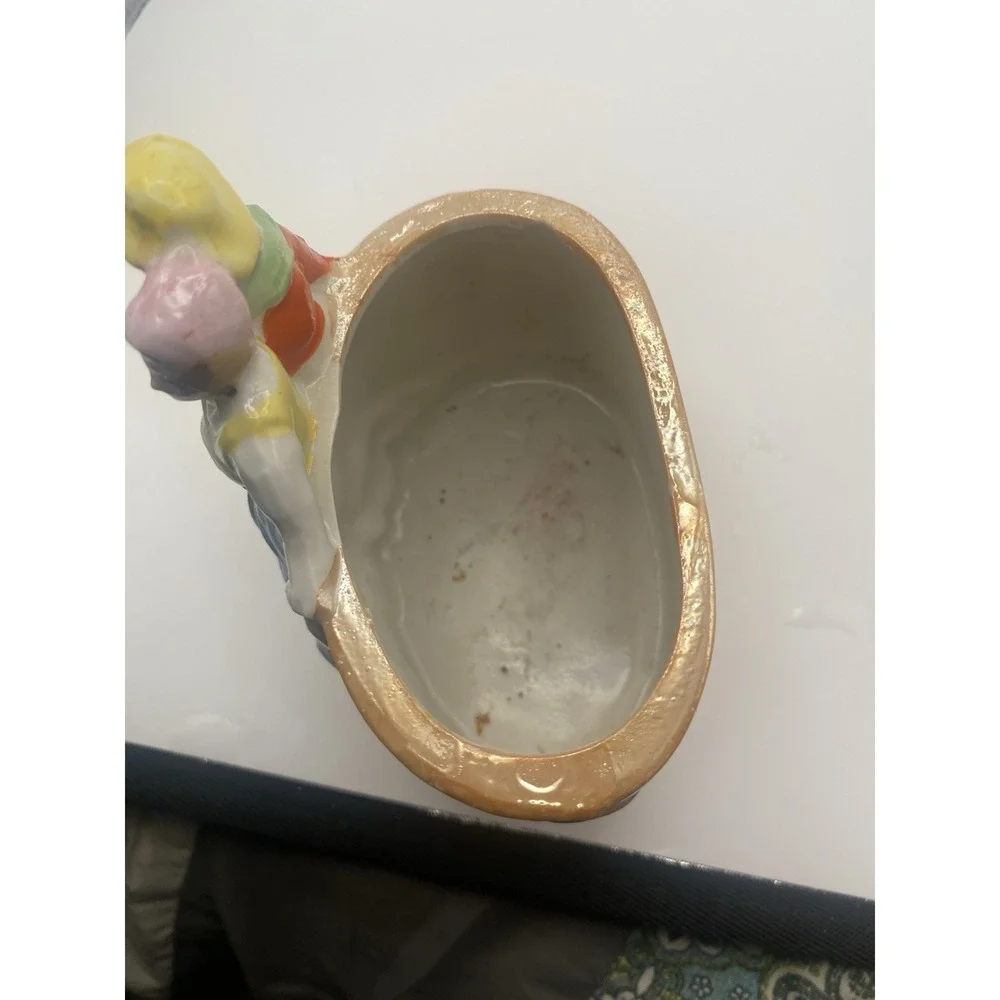 VTG Made In Japan Two Women Lusterware Small Figurine Bowl/Planter